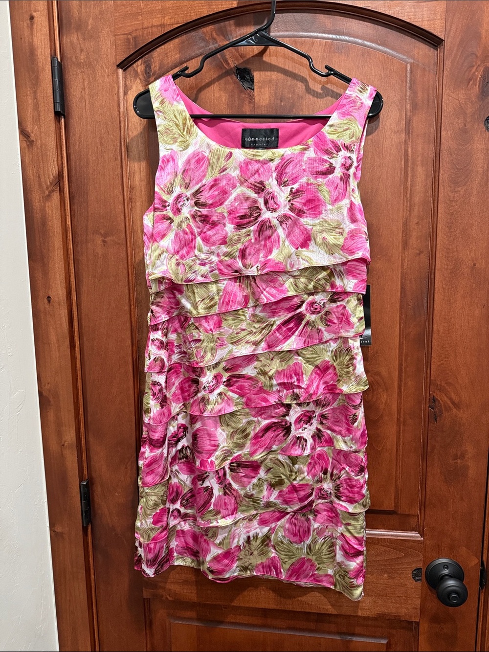 Pink and Green Floral Tiered Dress by Connected